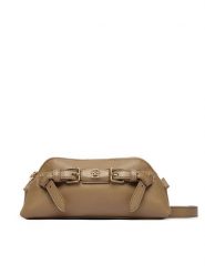 Tommy Hilfiger Torebka Th Buckle AW0AW19511 Beżowy. Brązowe listonoszki TOMMY HILFIGER, bez wzorów, ze skóry, bez dodatków. Za 409.99 zł.