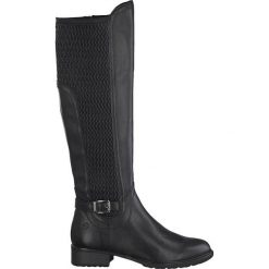 Tamaris Skórzane kozaki ze stretchem. czarny female czarny 36. Czarne kozaki Tamaris, ze skóry, bez obcasa, bez zapięcia. Za 479.00 zł.
