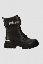 JUST CAVALLI Czarne buty Fondo Kani Kombat, Rozmiar 36. Czarne botki Just Cavalli, bez wzorów, bez obcasa, bez zapięcia. W wyprzedaży za 848.99 zł.