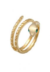 Elli Damski wąż Pinky Modern z kryształami w pozłacanym srebrze próby 925 Sterling Silver Pierścionki 1 ct. Szare pierścionki Elli, pozłacane. Za 173.99 zł.