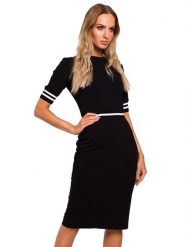 Made of emotion Sukienka w kolorze czarnym rozmiar: S. Czarne sukienki Made Of Emotion, s, bez wzorów, bez kołnierzyka, bez ramiączek, midi. Za 219.45 zł.