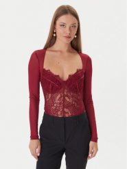 Bardot Body Farrah Lace 51150TB3 Bordowy. Czerwone body Bardot, bez wzorów, z syntetyku. Za 399.99 zł.