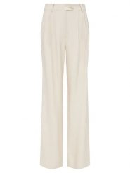 LeGer Spodnie "Edina" w kolorze kremowym rozmiar: 40. Brązowe spodnie materiałowe LeGer, na co dzień, bez wzorów, z materiału, z podwyższonym stanem, długie. Za 161.73 zł.