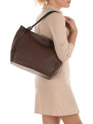 Lia Biassoni Skórzana torebka "Merula" w kolorze brązowym - 32 x 28 x 14 cm rozmiar: onesize. Brązowe torby na ramię Lia Biassoni, bez wzorów, z materiału, na ramię, bez dodatków. Za 347.99 zł.