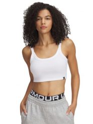 Under Armour Top w kolorze białym rozmiar: S. Białe topy Under Armour, s, bez wzorów, bez kołnierzyka, bez ramiączek. Za 66.00 zł.