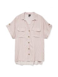 Vero Moda Bluzka w kolorze beżowym rozmiar: XL. Brązowe bluzki Vero Moda, s, bez wzorów, z wiskozy, klasyczne, bez kołnierzyka, bez ramiączek. Za 84.01 zł.