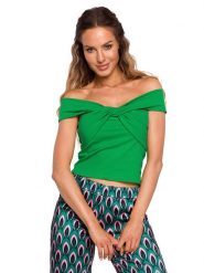 Made of emotion Top w kolorze zielonym rozmiar: L. Zielone topy Made Of Emotion, l, bez wzorów, bez kołnierzyka, bez ramiączek. Za 154.07 zł.