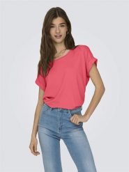 ONLY Koszulka w kolorze różowym rozmiar: XS. Różowe bluzki Only, xs, bez wzorów, bez kołnierzyka, bez ramiączek. Za 65.95 zł.