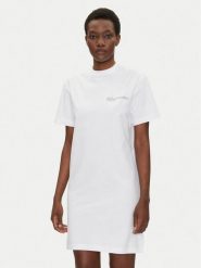 KARL LAGERFELD Sukienka codzienna A2W13036 Biały Regular Fit. Białe sukienki KARL LAGERFELD, na co dzień, m, bez wzorów, z bawełny, bez kołnierzyka, bez ramiączek, proste. Za 269.99 zł.