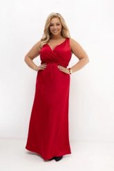 Czerwona sukienka satynowa MAXI Red Dream na wesele, bal i eleganckie przyjęcia PLUS SIZE OVERSIZE LATO. Czerwone sukienki Moda Size Plus Iwanek, na imprezę, na lato, l, bez wzorów, z elastanu, eleganckie, bez kołnierzyka, plus size, bez ramiączek, maxi, dopasowane. Za 359.90 zł.
