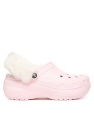 Crocs Klapki Classic Platform Fuzz Lined Clog 212854 Różowy. Czerwone klapki Crocs, bez wzorów, z tworzywa sztucznego, bez obcasa. Za 309.99 zł.