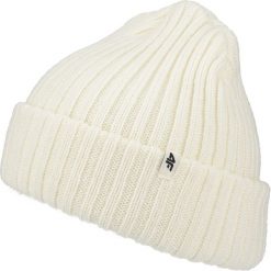 Czapka damska CAD250 - kremowy. Białe czapki 4f, bez wzorów. W wyprzedaży za 14.99 zł.