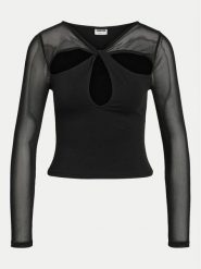 Noisy May Bluzka Belice 27033474 Czarny Slim Fit. Czarne bluzki Noisy may, l, bez wzorów, z bawełny, bez kołnierzyka, bez ramiączek. Za 69.99 zł.