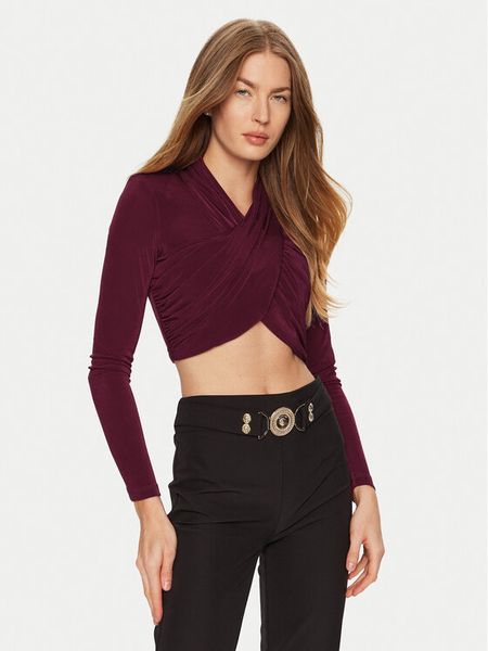 Bardot Bluzka 58746TB Bordowy Slim Fit. Czerwone bluzki Bardot, xl, bez wzorów, z syntetyku, bez kołnierzyka, bez ramiączek. Za 219.99 zł.