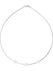 Mitzuko Srebrny naszyjnik z perłami w kolorze białym - dł. 42 cm rozmiar: onesize. Szare naszyjniki Mitzuko, z perłą, srebrne. Za 347.99 zł.