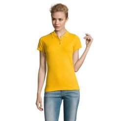 Damska Koszulka Polo Perfect. Żółte koszulki polo SOL'S, s, bez wzorów, bez kołnierzyka, bez ramiączek. Za 75.99 zł.