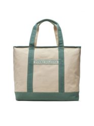 Tommy Hilfiger Torebka Th Summer Canvas Tote AW0AW17421 Zielony. Zielone shopper TOMMY HILFIGER, bez wzorów, z materiału, bez dodatków. Za 219.99 zł.