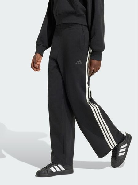 Adidas Spodnie dresowe 3-Stripes KV9868 Czarny Wide Fit. Czarne spodnie dresowe Adidas, l, bez wzorów, z bawełny. Za 239.99 zł.