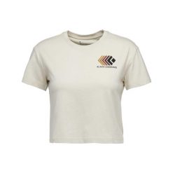 Koszulka damska Black Diamond Faded Crop. Białe bluzki Black Diamond, m, bez wzorów, z bawełny, sportowe, bez kołnierzyka, bez ramiączek. Za 197.50 zł.