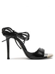 Just Cavalli Sandały 76RA3S21 Czarny. Czarne sandały Just Cavalli, bez wzorów, ze skóry, bez obcasa, na szpilce, bez zapięcia. Za 1,299.00 zł.