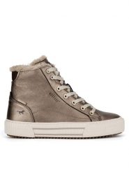 Mustang Botki 1442-602 Srebrny. Szare botki Mustang, bez wzorów, z materiału, bez obcasa, na płaskiej podeszwie, bez zapięcia. Za 251.99 zł.