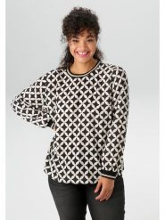 Aniston Bluzka w kolorze czarno-białym rozmiar: 46. Białe bluzki Aniston, bez wzorów, bez kołnierzyka, bez ramiączek. Za 95.99 zł.