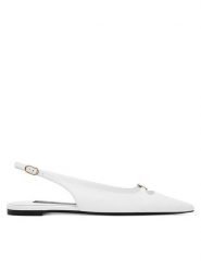 Dolce&Gabbana Sandały CG0795 A1953 Biały. Białe sandały Dolce&Gabbana, bez wzorów, ze skóry, bez obcasa, na płaskiej podeszwie, bez zapięcia. Za 2,699.00 zł.