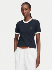 Beverly Hills Polo Club T-Shirt P-SS26W-TS0104 Granatowy Regular Fit. Niebieskie koszulki polo Beverly Hills Polo Club, s, bez wzorów, z bawełny, bez kołnierzyka, bez ramiączek. Za 118.99 zł.