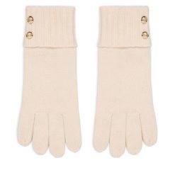 Rękawiczki LAUREN RALPH LAUREN. Białe rękawiczki Lauren Ralph Lauren, bez wzorów, z dzianiny. Za 329.99 zł.