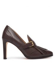 LAUREN RALPH LAUREN Półbuty Colleen Perforated Calfskin Kiltie Pump 802P02364004 Brązowy ciemny. Brązowe czółenka Lauren Ralph Lauren, bez wzorów, ze skóry, bez obcasa, na obcasie, bez zapięcia. Za 1,199.00 zł.