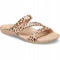 Klapki Dla Dorosłych Crocs Kadee II Graphic. Brązowe klapki Crocs, bez wzorów, z materiału, bez obcasa. Za 139.99 zł.