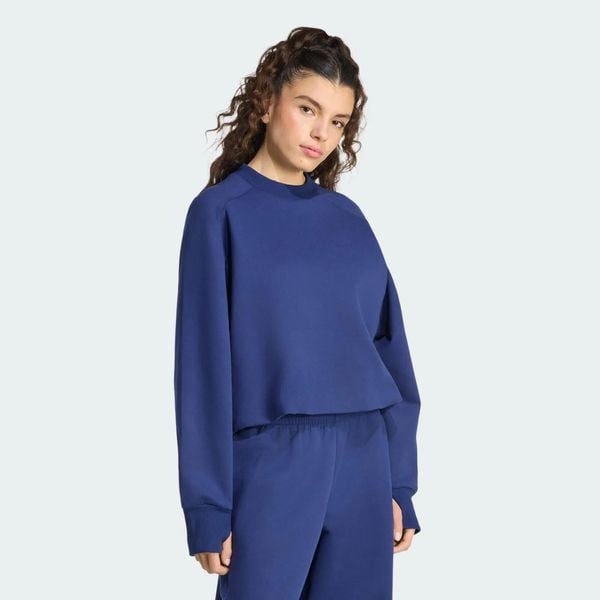 Bluza z dzianiny Soft Lux Winter. Niebieskie bluzy Adidas, xs, bez wzorów, z bawełny, bez kaptura. Za 299.00 zł.