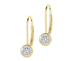 Kolczyki z żółtego i białego złota z brylantami - 0,17 ct - próba 585. Białe kolczyki Apart, z brylantem, złote. Za 2,990.00 zł.