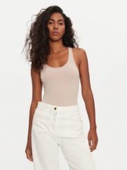 Tommy Hilfiger Body UW0UW05512 Beżowy Slim Fit. Brązowe body TOMMY HILFIGER, l, bez wzorów, z syntetyku. Za 139.99 zł.