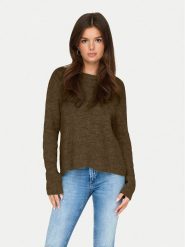 ONLY Sweter 15234745 Brązowy Regular Fit. Brązowe swetry Only, xs, bez wzorów, z syntetyku, bez ramiączek. Za 149.99 zł.