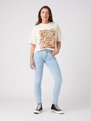 Wrangler Dżinsy "Skinny Let It Go" - Skinny fit - w kolorze błękitnym rozmiar: W29/L32. Niebieskie jeansy Wrangler, l, z aplikacjami. Za 195.45 zł.