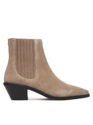 BOSS Botki Niara 50548781 Brązowy. Brązowe botki Boss, bez wzorów, ze skóry, bez obcasa, na płaskiej podeszwie, bez zapięcia. Za 1,199.00 zł.