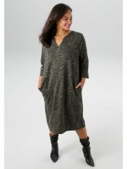 Aniston Sukienka w kolorze oliwkowo-czarnym rozmiar: 46. Brązowe sukienki Aniston, bez wzorów, bez kołnierzyka, bez ramiączek, midi. Za 115.95 zł.