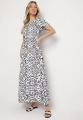 Czarno-Biała Rozkloszowana Sukienka z Bawełną i Abstrakcyjnym Wzorem Ldivoria. Czarne sukienki Born2be, na imprezę, m, bez wzorów, z bawełny, eleganckie, bez kołnierzyka, bez ramiączek, maxi, rozkloszowane. Za 64.99 zł.