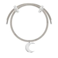 Bransoletka Liana, posrebrzana w kolorze jasnoszarym z zawieszką Lune. Szare bransoletki Lilou, posrebrzane. Za 268.00 zł.