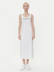 Emporio Armani Underwear Sukienka codzienna EW000494 AF10881 U1131 Biały Regular Fit. Białe sukienki Emporio Armani Underwear, na co dzień, xs, bez wzorów, z bawełny, bez kołnierzyka, bez ramiączek, proste. Za 229.99 zł.