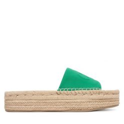Espadryle Calvin Klein. Zielone espadryle Calvin Klein, bez wzorów, bez obcasa, bez zapięcia. Za 409.99 zł.