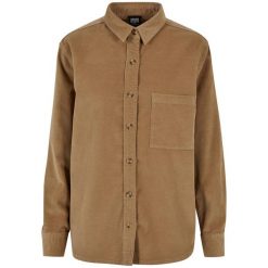 Koszula Damska Sztruks Oversized. Brązowe koszule Urban Classics, xl, bez wzorów, ze sztruksu, bez kołnierzyka, bez ramiączek. Za 195.99 zł.