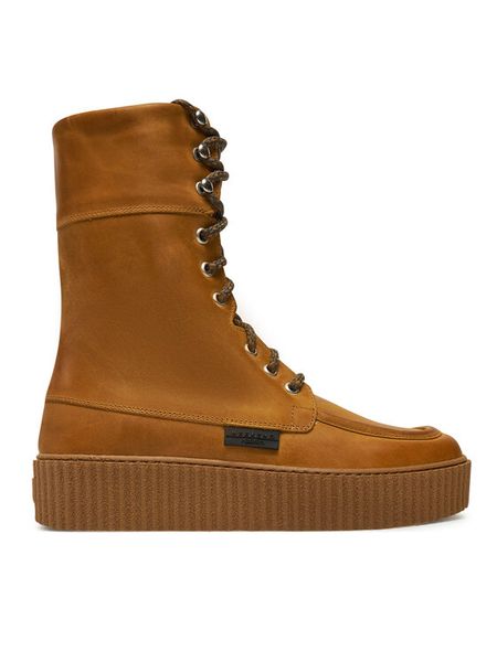 Weekend Max Mara Trzewiki 2425796095600 Brązowy. Brązowe botki Weekend Max Mara, bez wzorów, ze skóry, bez obcasa, na płaskiej podeszwie, bez zapięcia. Za 1,049.00 zł.