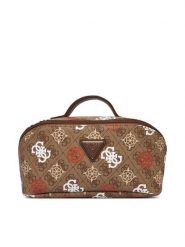 Guess Kosmetyczka TWB931 50670 Brązowy. Brązowe kufry i kosmetyczki Guess, z aplikacjami, ze skóry, bez dodatków. Za 349.99 zł.