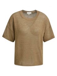 Milano Italy Bluzka w kolorze jasnobrązowym rozmiar: XS. Brązowe bluzki Milano Italy, xs, bez wzorów, bez kołnierzyka, bez ramiączek. Za 173.99 zł.