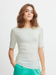 Fransa Bluzka 20611874 Écru Regular Fit. Bluzki Fransa, m, bez wzorów, z bawełny, bez kołnierzyka, bez ramiączek. Za 79.99 zł.