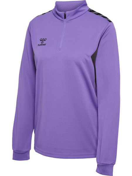 Damska bluza dresowa half zip Hummel Authentic. Fioletowe bluzy Hummel, l, bez wzorów, z dresówki, bez kaptura. Za 195.65 zł.