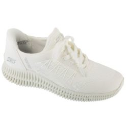 Buty sportowe Sneakersy damskie, Slip-Ins: Bobs Geo Lite - Divine Pace. Białe obuwie sportowe Skechers, bez zapięcia, trekkingowe. Za 359.99 zł.