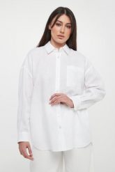 Koszula damska lniana TWINSET. Koszule Twinset Milano, bez wzorów, bez kołnierzyka, bez ramiączek. Za 1,049.00 zł.